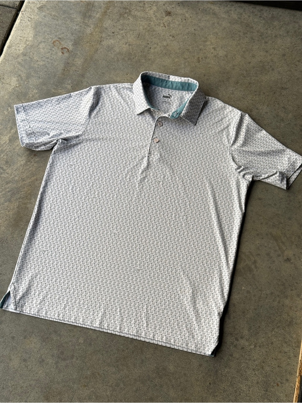 Light Gray GOAT golf polo by Puma, men’s medium